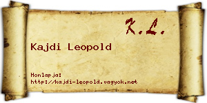 Kajdi Leopold névjegykártya